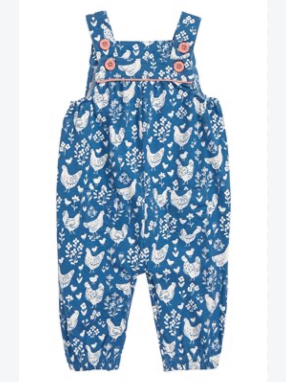 BABY BODEN Jersey Overalls in Blue Linear Farm - 3-6M